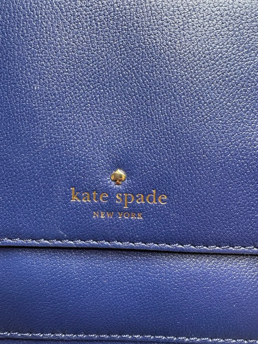 kate spade cobalt blue leather crossbody with buckle accents
